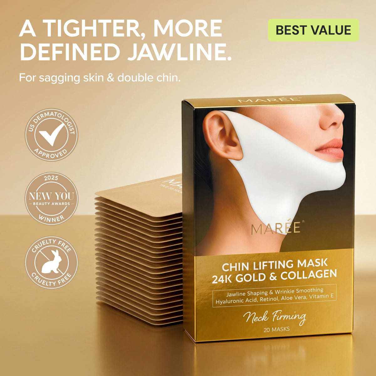 24K Gold V-Line Lifting Mask (20 Pack)