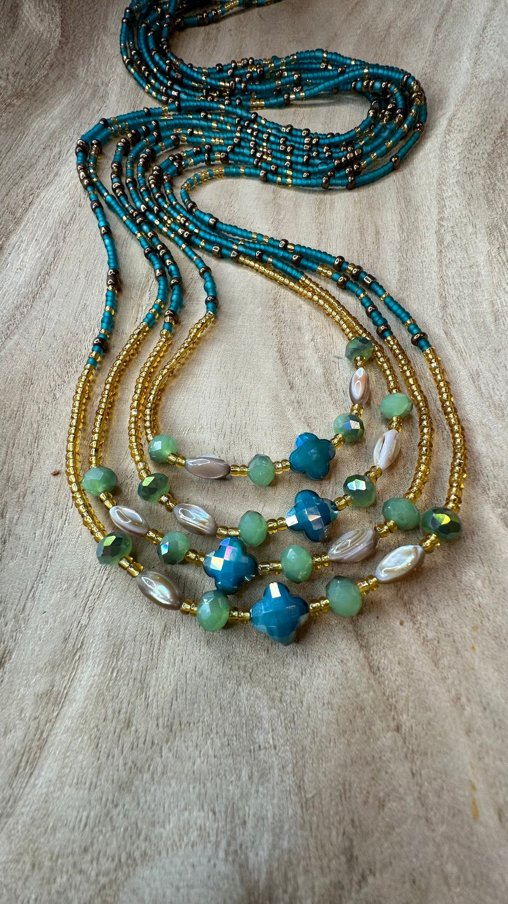 XOXO Bronze Waistbead & Anklet Set