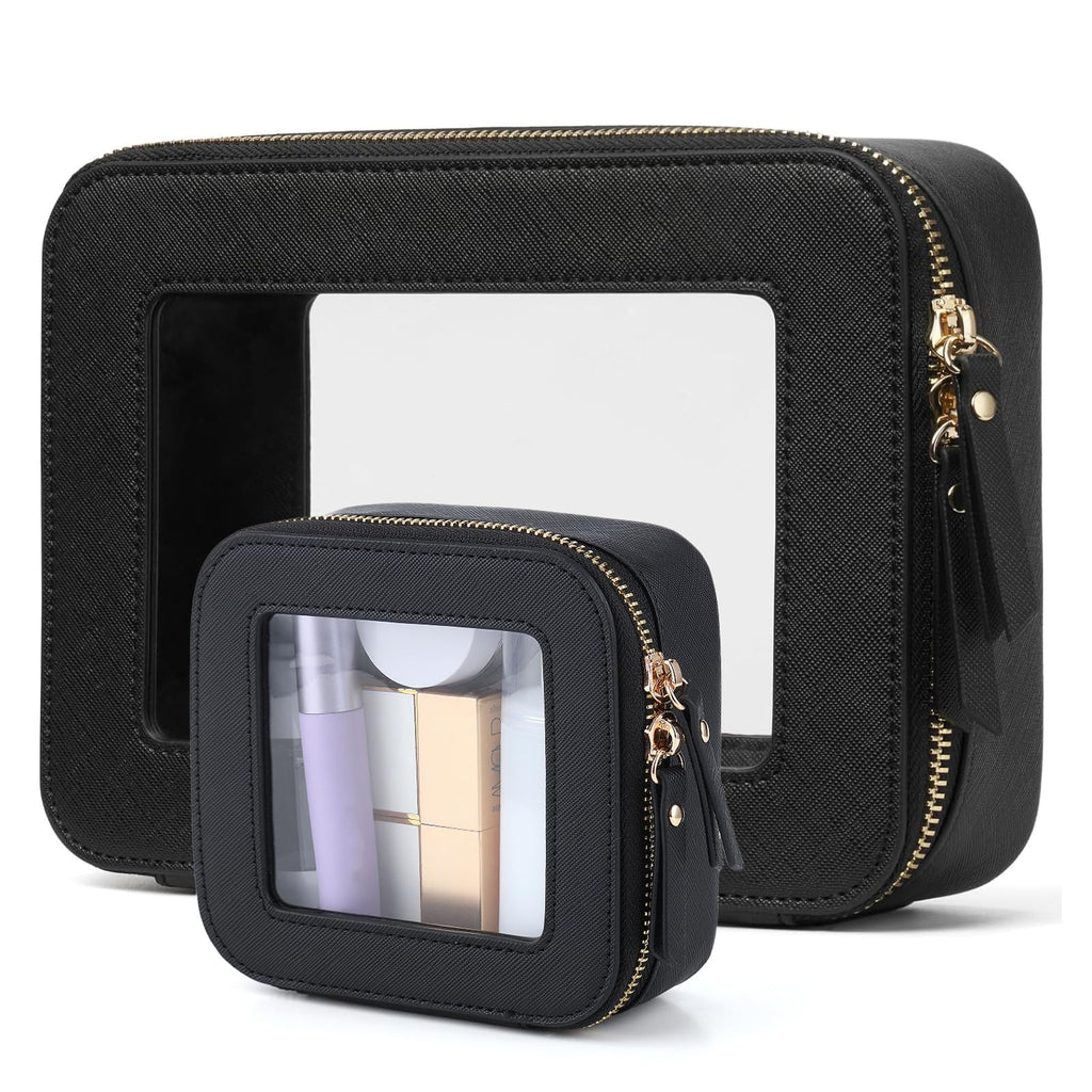 Clear Travel Makeup Bag Set