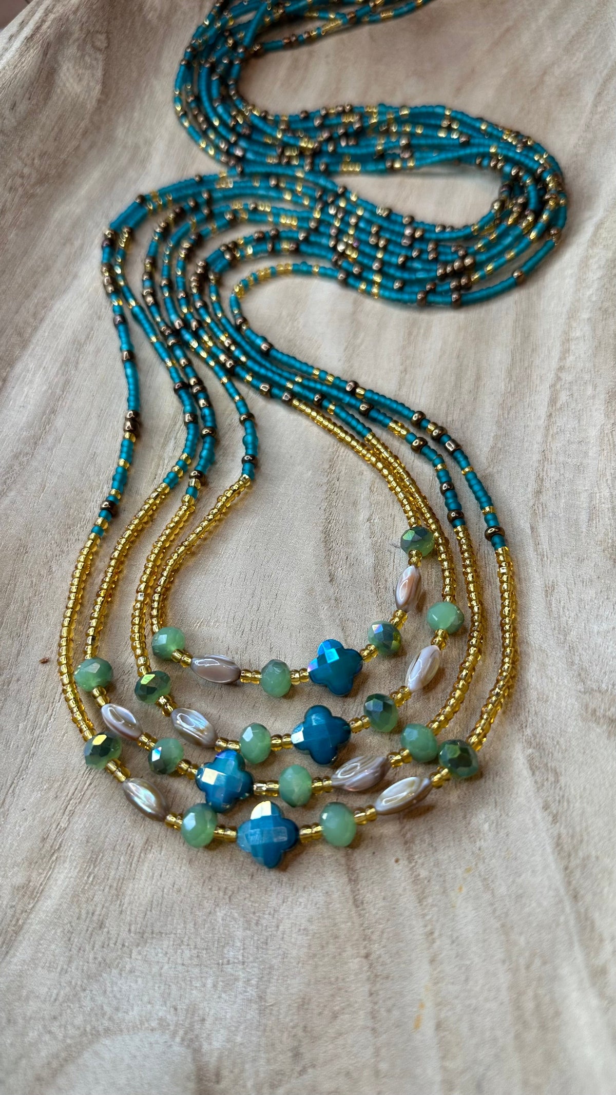 XOXO Bronze Waistbead & Anklet Set