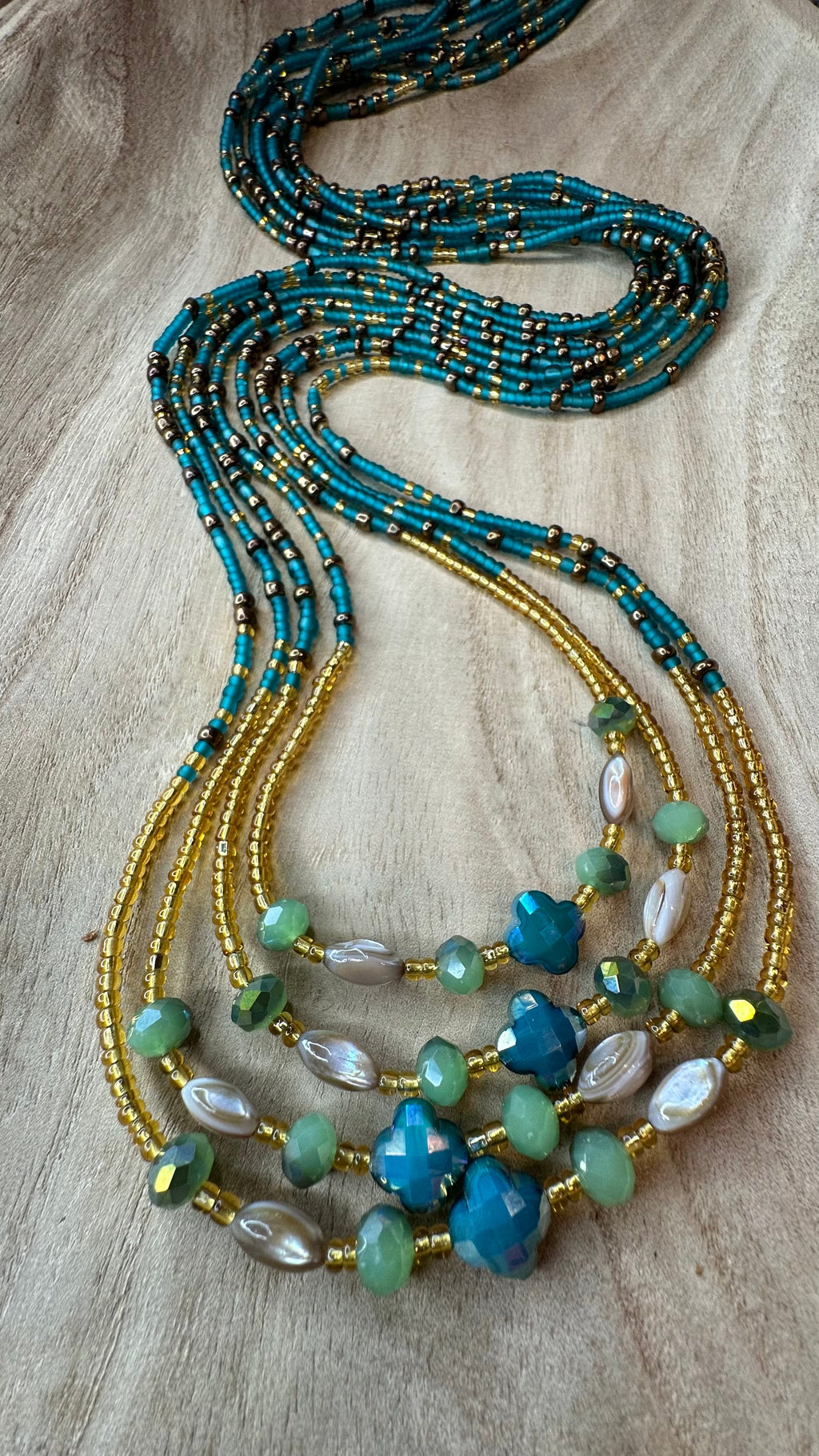 XOXO Bronze Waistbead & Anklet Set