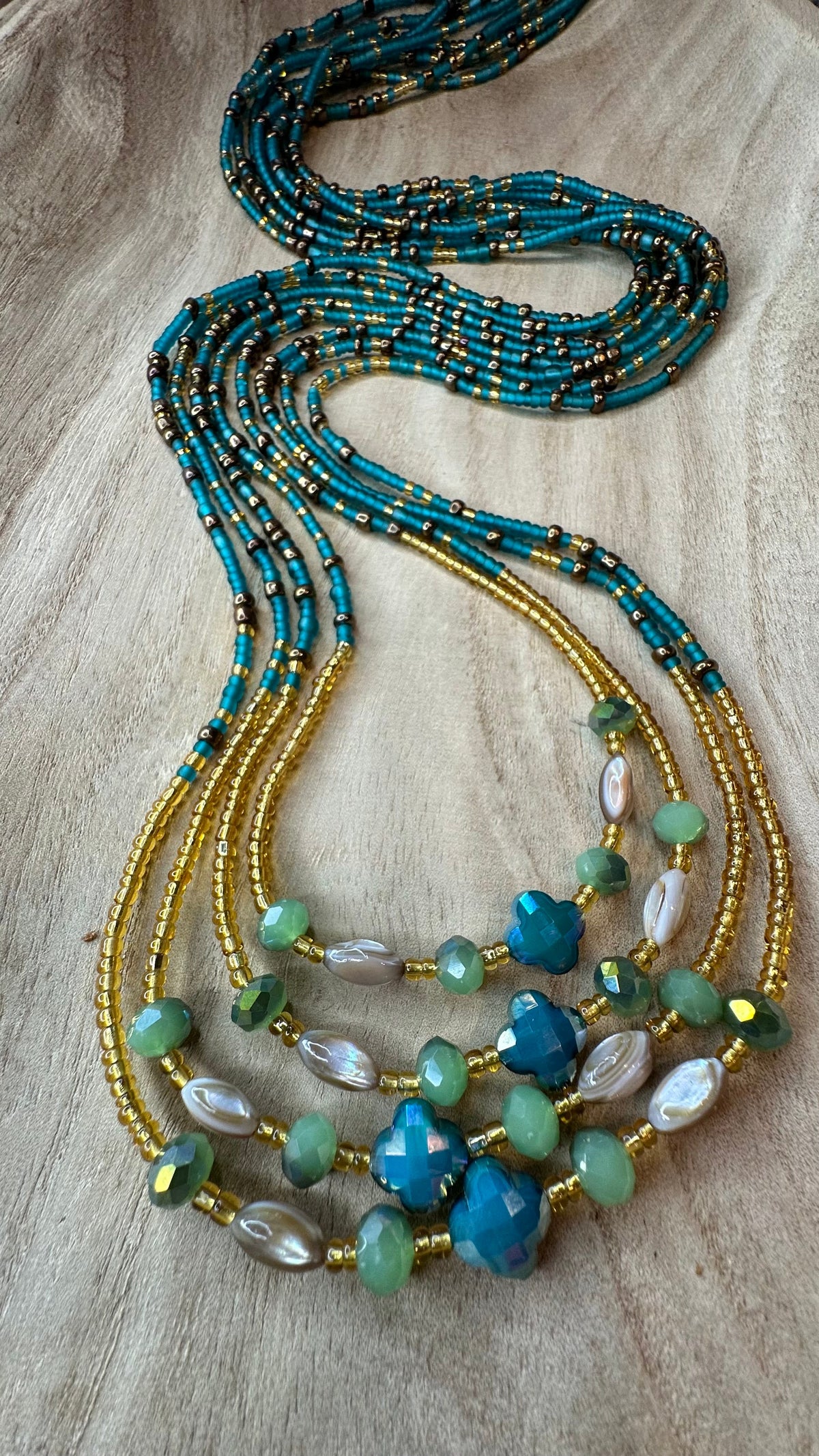 XOXO Bronze Waistbead & Anklet Set