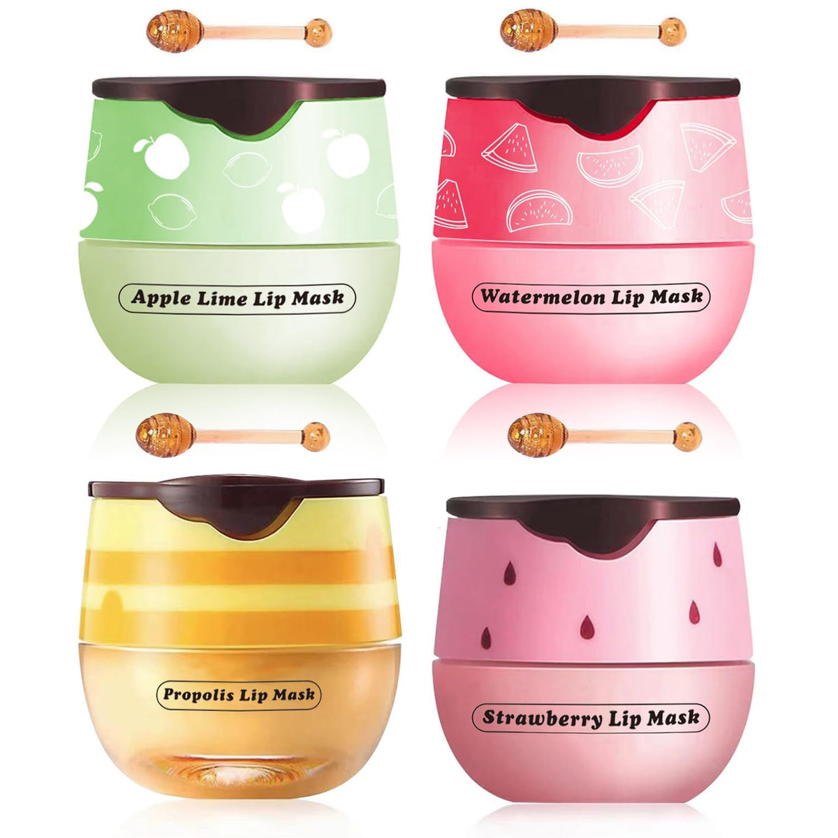 Fruit Lip Mask & Balm Set (4 Pack)