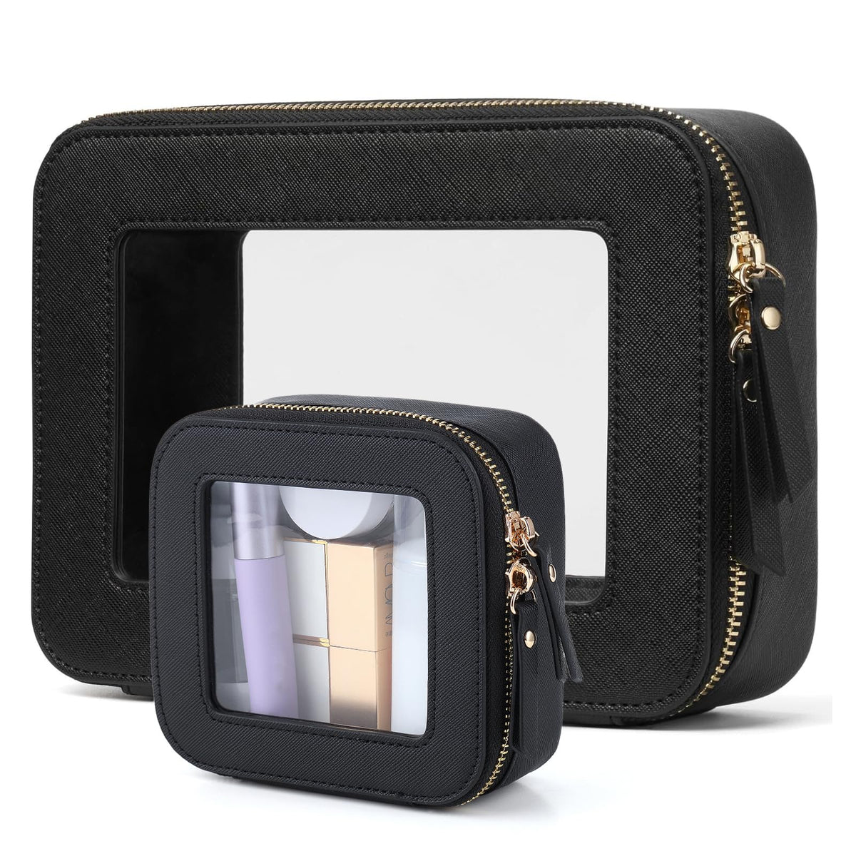 Clear Travel Makeup Bag Set