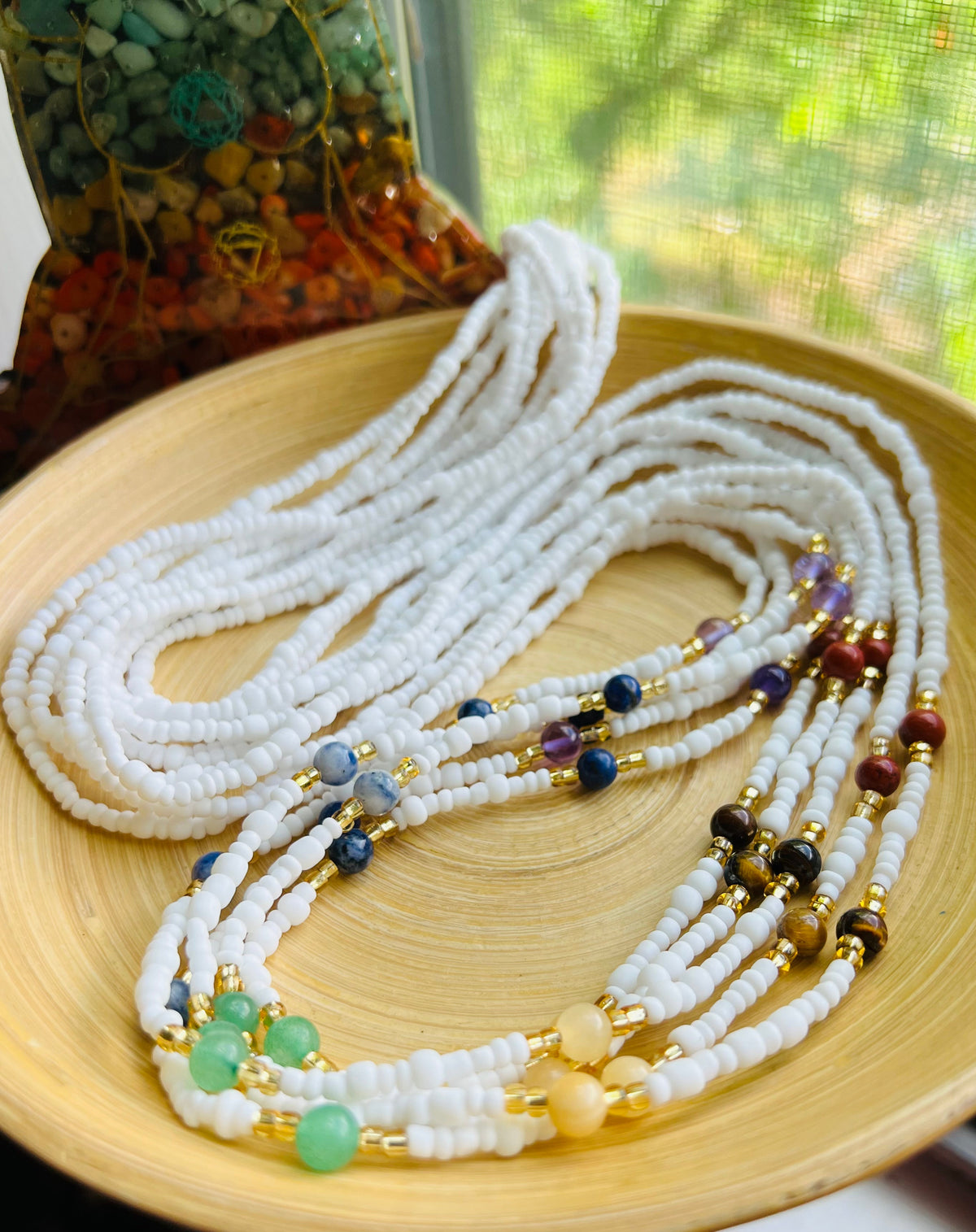 White Chakra Balance Waist Beads